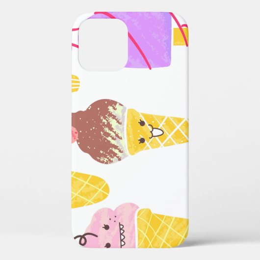 かわいいアイスクリーム、かわいい、シームレスなパターン。 Case-Mate iPhoneケース (裏面)