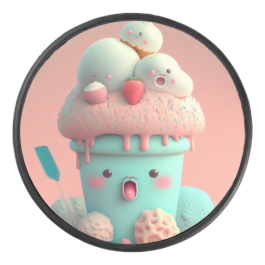 かわいいアイスクリーム アイスホッケーパック (正面)