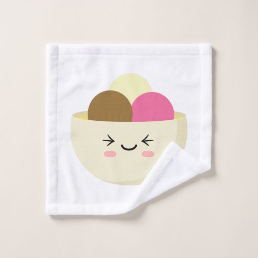 かわいいアイスクリーム ウォッシュタオル (ウォッシュタオル)