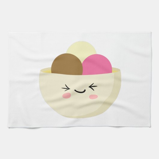 かわいいアイスクリーム キッチンタオル (横)