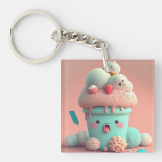 かわいいアイスクリーム キーホルダー (正面)