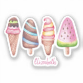 かわいいアイスクリーム シール (正面)