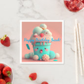 かわいいアイスクリーム スタンダードカクテルナプキン (インサイチュ)