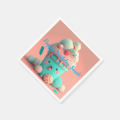 かわいいアイスクリーム スタンダードカクテルナプキン (角)