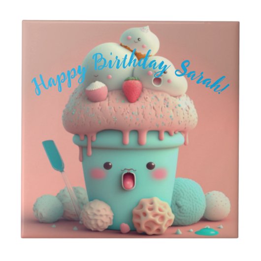 かわいいアイスクリーム タイル (正面)