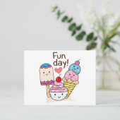 かわいいアイスクリーム ポストカード (スタンド正面)