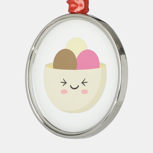 かわいいアイスクリーム メタルオーナメント (左)