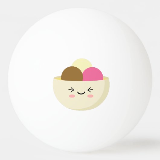 かわいいアイスクリーム 卓球ボール (正面)