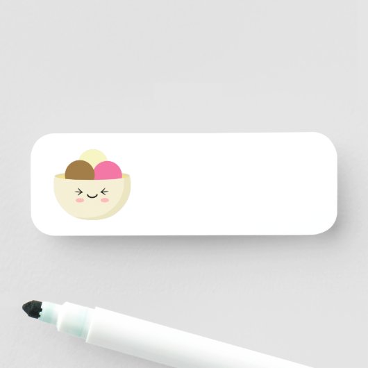 かわいいアイスクリーム 名札 (インサイチュ)