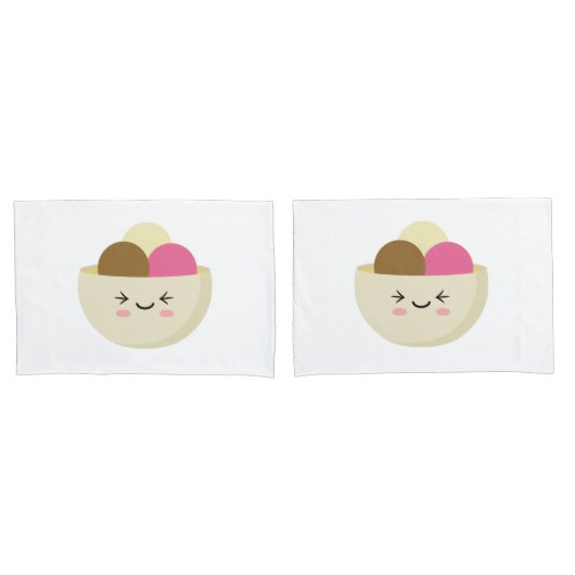 かわいいアイスクリーム 枕カバー (フロントセット)