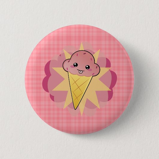 かわいいアイスクリーム 缶バッジ (正面)