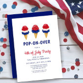 かわいいアイスクリーム 赤、白、青の4日7月 招待状