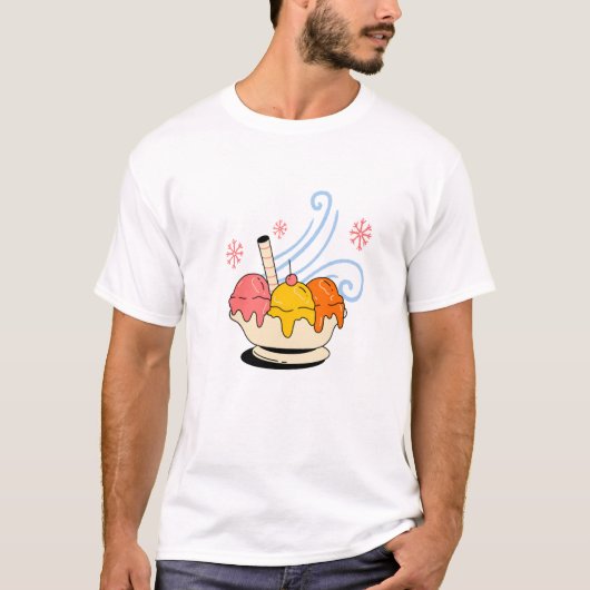 かわいいアイスクリームTシャツ Tシャツ (正面)