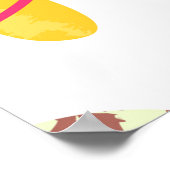 かわいいアイスクレームパターン、かわいいキャラクター氷Cr ポスター (角)