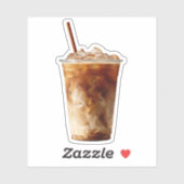 かわいいアイスコーヒーのステッカー シール (シート)