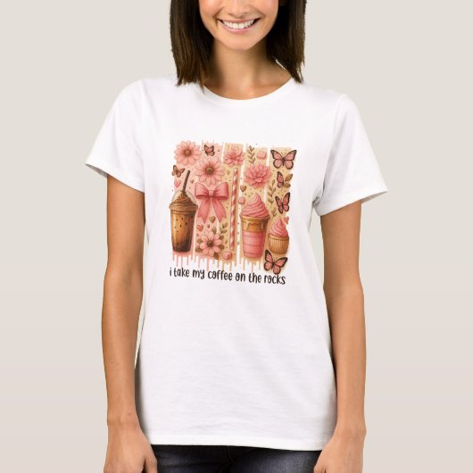 かわいいアイスコーヒー好き Tシャツ (正面)