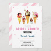 かわいいアイスシャワーパーティの招待状 招待状 (正面/裏面)