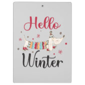 かわいいアイススケートで滑る犬 クリップボード (裏面)