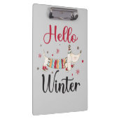 かわいいアイススケートで滑る犬 クリップボード (右)