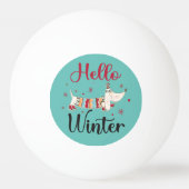 かわいいアイススケートで滑る犬 卓球ボール (裏面)