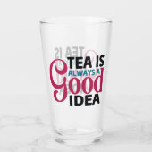 かわいいアイスティー愛好家の言葉の芸術 タンブラーグラス (裏面)