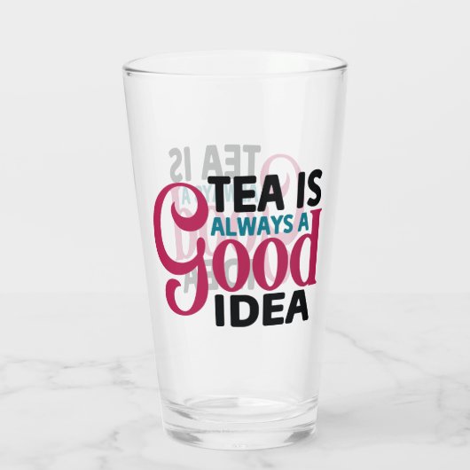 かわいいアイスティー愛好家の言葉の芸術 タンブラーグラス (裏面)