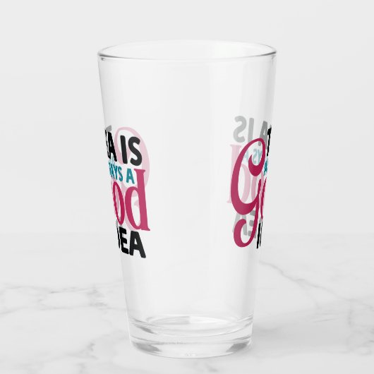 かわいいアイスティー愛好家の言葉の芸術 タンブラーグラス (右)