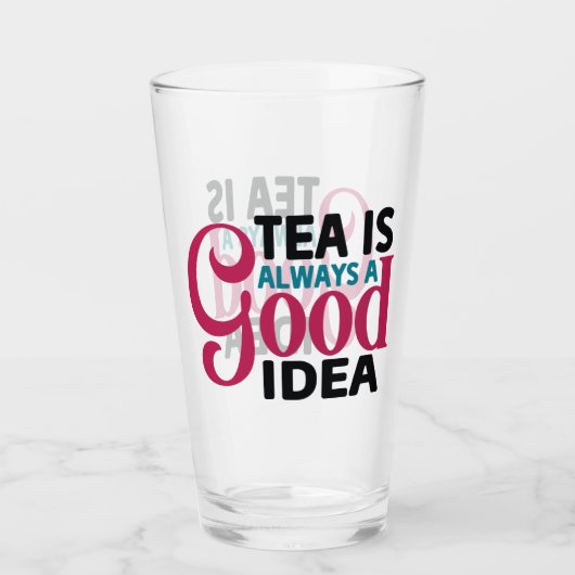 かわいいアイスティー愛好家の言葉の芸術 タンブラーグラス (正面)