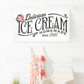 かわいいアイスパーティーの古風 横断幕 (インサイチュ)