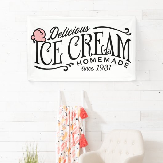 かわいいアイスパーティーの古風 横断幕 (インサイチュ)