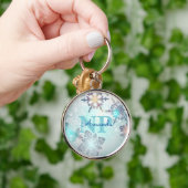 かわいいアイスブルースノーフレークパーソナライズされた名NPナース キーホルダー (手)