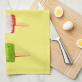 かわいいアイスブロック夏の水彩 キッチンタオル (四つ折り)