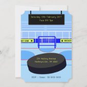 かわいいアイスホッケーの星の誕生日 招待状 (裏面)