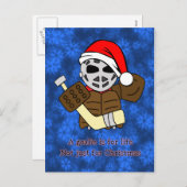 かわいいアイスホッケーゴアリークリスマスカードポストカード シーズンポストカード (正面/裏面)