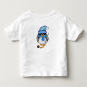 かわいいアイスホッケーペンギンとカスタム文字 トドラーTシャツ (裏面)