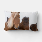 かわいいアイスランドの馬 ランバークッション (裏面)