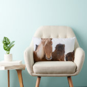 かわいいアイスランドの馬 ランバークッション (椅子)