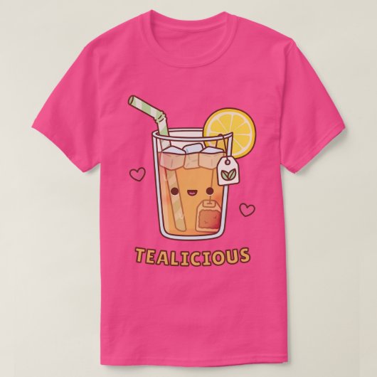 かわいいアイスレモンティーおいしいプリン Tシャツ (デザイン正面)