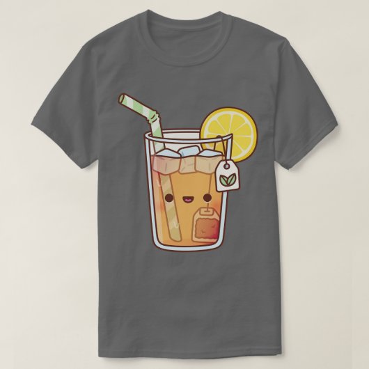 かわいいアイスレモンティードリンク Tシャツ (デザイン正面)