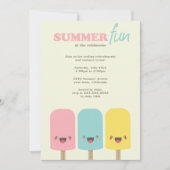 かわいいアイスロリートリオサマーパーティの招待状 招待状 (正面)