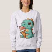 かわいいアイス食べクリームのディノ スウェットシャツ (正面)