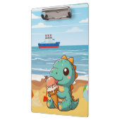 かわいいアイス食べクリームビーチ クリップボード (左)