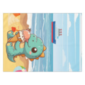 かわいいアイス食べクリームビーチ テーブルクロス (正面(横))