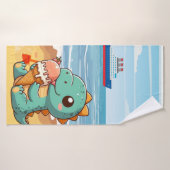 かわいいアイス食べクリームビーチ バスタオル (バスタオル)