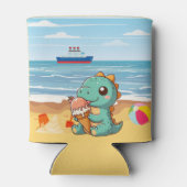 かわいいアイス食べクリームビーチ 缶クーラー (裏面)