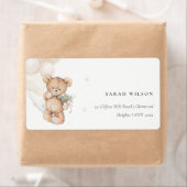 かわいいアイボリークマフローラバンチハートアドレス ラベル (インサイチュ)