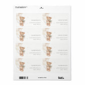 かわいいアイボリークマフローラバンチハートアドレス ラベル (フルシート)