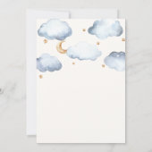 かわいいアイボリームーンスターズきらめく赤ちゃんシャワー 招待状 (裏面)