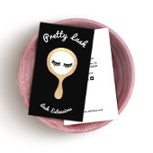 かわいいアイラッシュラッシュエクステンション金ゴールドグリッター鏡 名刺