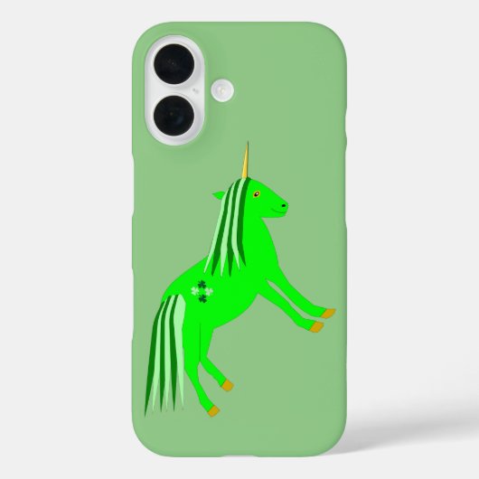 かわいいアイリッシュグリーンとゴールドのユニコーン Case-Mate iPhoneケース (裏面)